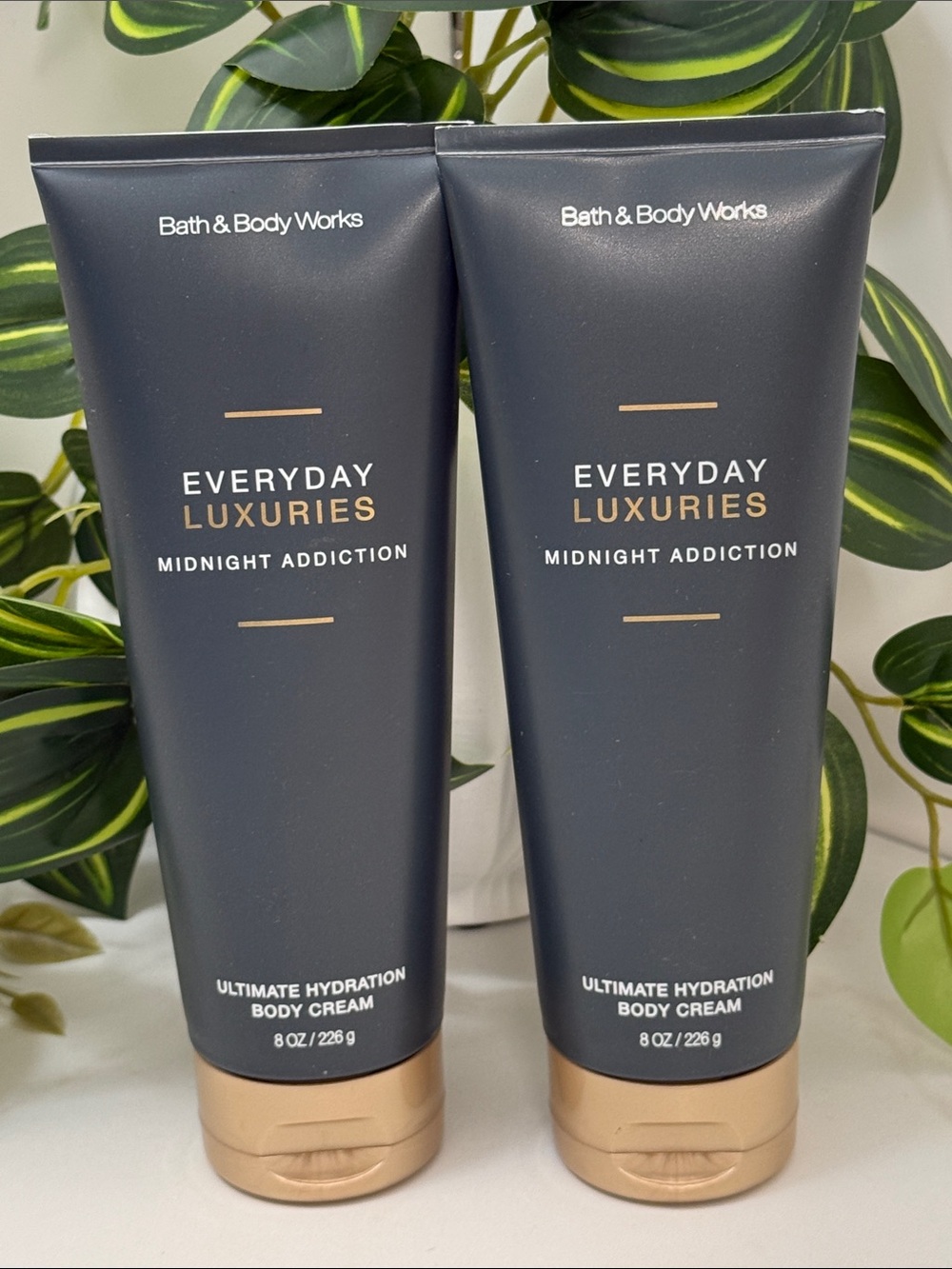 2x Bath & Body Works Everyday Luxuries Midnight Addiction Body Cream - 8 oz each